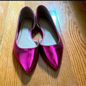 ASOS pink metallic flats